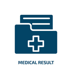 medical result icon from health and medical collection. Filled medical result, medical, result glyph icons isolated on white background. Black vector medical result sign, symbol for web design and