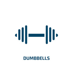 dumbbells icon from health and medical collection. Filled dumbbells, fitness, dumbbell glyph icons isolated on white background. Black vector dumbbells sign, symbol for web design and mobile apps