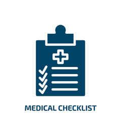 medical checklist icon from health and medical collection. Filled medical checklist, medical, health glyph icons isolated on white background. Black vector medical checklist sign, symbol for web