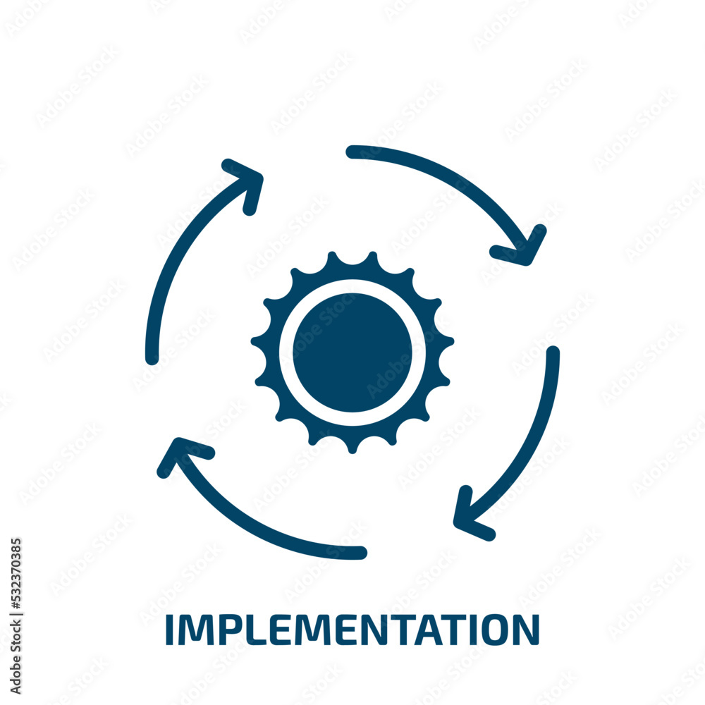 Poster implementation icon from general collection. filled implementation, development, business glyph icon