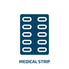 medical strip icon from health and medical collection. Filled medical strip, medical, pharmacy glyph icons isolated on white background. Black vector medical strip sign, symbol for web design and
