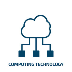 computing technology icon from general collection. Filled computing technology, computer, technology glyph icons isolated on white background. Black vector computing technology sign, symbol for web