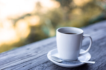 a cup of coffee in the evening