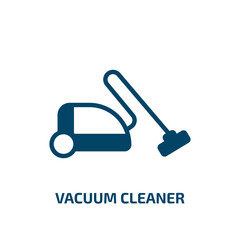 vacuum cleaner icon from hotel and restaurant collection. Filled vacuum cleaner, vacuum, housework glyph icons isolated on white background. Black vector vacuum cleaner sign, symbol for web design and