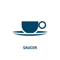 saucer icon from kitchen collection. Filled saucer, hot, beverage glyph icons isolated on white background. Black vector saucer sign, symbol for web design and mobile apps