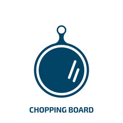 chopping board icon from kitchen collection. Filled chopping board, knife, kitchenware glyph icons isolated on white background. Black vector chopping board sign, symbol for web design and mobile apps