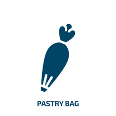 pastry bag icon from kitchen collection. Filled pastry bag, bag, food glyph icons isolated on white background. Black vector pastry bag sign, symbol for web design and mobile apps