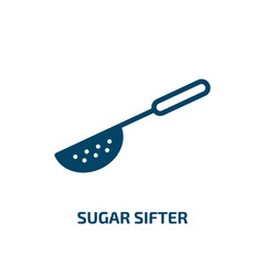 sugar sifter icon from kitchen collection. Filled sugar sifter, flour, cooking glyph icons isolated on white background. Black vector sugar sifter sign, symbol for web design and mobile apps