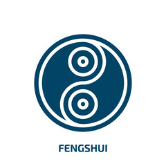fengshui icon from nature collection. Filled fengshui, chinese, japanese glyph icons isolated on white background. Black vector fengshui sign, symbol for web design and mobile apps