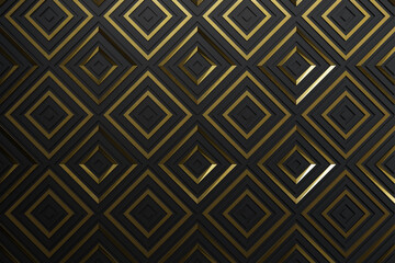 Gold and Black abstract background, Grunge surface,Modern shape concept, 3d Rendering.