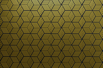 Gold and Black abstract background, Grunge surface,Modern shape concept, 3d Rendering.