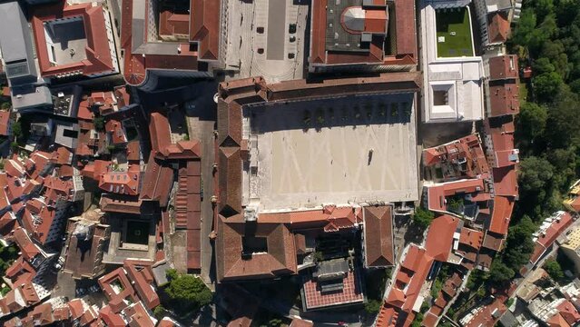 Top view University of Coimbra Portugal 4k