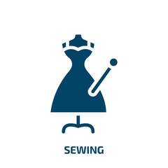 sewing icon from sew collection. Filled sewing, vector, fashion glyph icons isolated on white background. Black vector sewing sign, symbol for web design and mobile apps