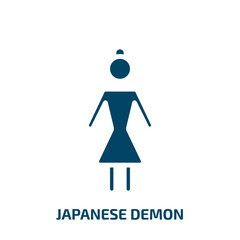Obraz premium japanese demon icon from other collection. Filled japanese demon, devil, demon glyph icons isolated on white background. Black vector japanese demon sign, symbol for web design and mobile apps