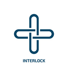 interlock icon from other collection. Filled interlock, interlocking, geometric glyph icons isolated on white background. Black vector interlock sign, symbol for web design and mobile apps