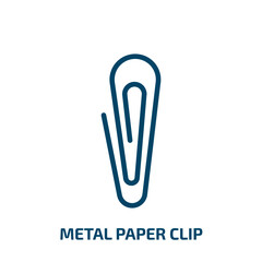 metal paper clip icon from other collection. Filled metal paper clip, metal, office glyph icons isolated on white background. Black vector metal paper clip sign, symbol for web design and mobile apps