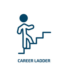 career ladder icon from startup stategy and success collection. Filled career ladder, career, business glyph icons isolated on white background. Black vector career ladder sign, symbol for web design