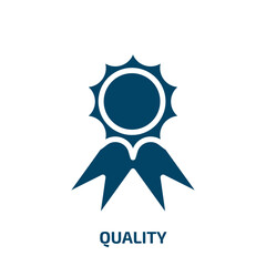 quality icon from success collection. Filled quality, business, certificate glyph icons isolated on white background. Black vector quality sign, symbol for web design and mobile apps