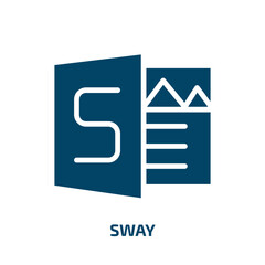 sway icon from startup stategy and success collection. Filled sway, swaying, silk glyph icons isolated on white background. Black vector sway sign, symbol for web design and mobile apps