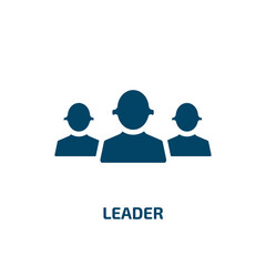leader icon from success collection. Filled leader, businessman, business glyph icons isolated on white background. Black vector leader sign, symbol for web design and mobile apps