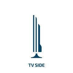 tv side icon from technology collection. Filled tv side, tv, view glyph icons isolated on white background. Black vector tv side sign, symbol for web design and mobile apps