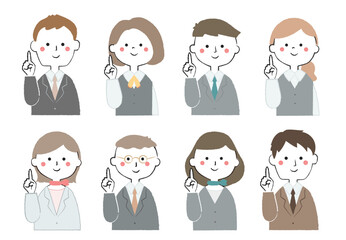 ビジネスマンとOLのアイコン　案内　ポイント