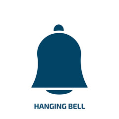 hanging bell icon from tools and utensils collection. Filled hanging bell, hanging, gold glyph icons isolated on white background. Black vector hanging bell sign, symbol for web design and mobile apps