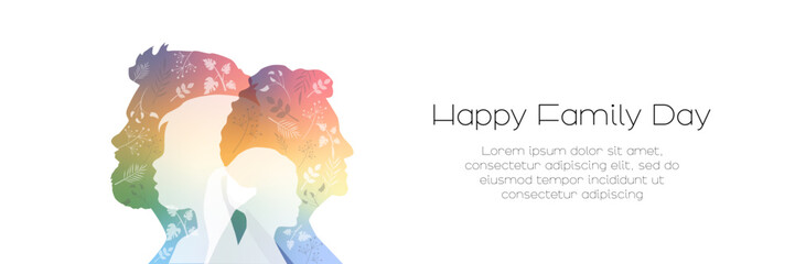 Family Day banner. Card with place for text.