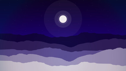 night sky with clouds background. purple sky with moon and clouds. design for deskmate. mouse pad design.