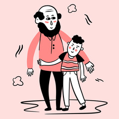 Handdrawn father's day illustration