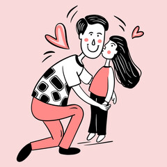 Handdrawn father's day illustration