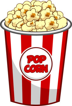recommend clip art: Cartoon Popcorn Bucket Box. Hand Drawn Illustration Isolated On Transparent Background