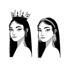 Logo beautiful queen, princess
