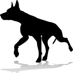 A detailed animal silhouette of a pet dog