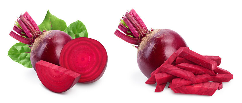 beetroot slice isolated on white background with full depth of field