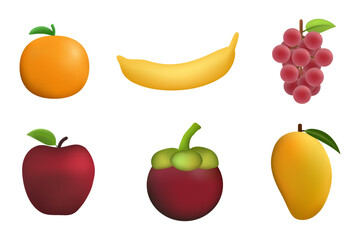 Realistic Fruit Icon Collection