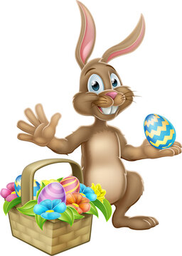 Easter Bunny Rabbit Egg Hunt Cartoon