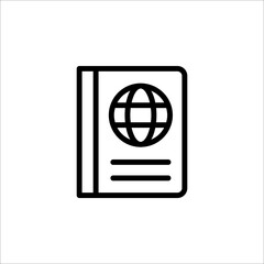 international passport icon vector illustration on white background.