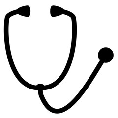 Stethoskop Icon schwarz - Arzt Instrument als Zeichen für Medizin, Gesundheit oder Untersuchung