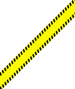 Absperrband gelb schwarz als Zeichen für Baustelle
