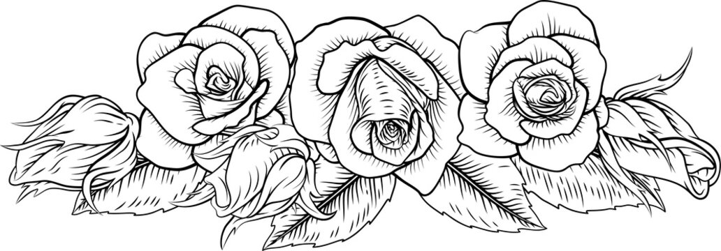 Flower Clipart Black And White Images – Browse 38,438 Stock Photos