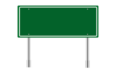 PNG. Blank green traffic road sign  isolated on transparent background. PNG illustration.