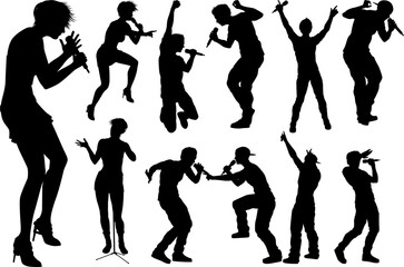 Singers Pop Country Rock Hiphop Star Silhouettes