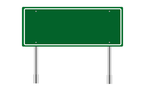 Naklejki PNG. Blank green traffic road sign  isolated on transparent background. PNG illustration.
