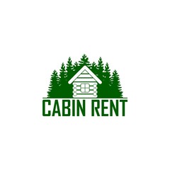 Cabin house rent logo isolated on white background
