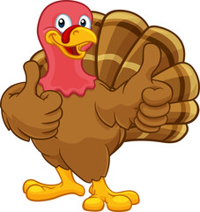 Turkey Thanksgiving or Christmas Cartoon Character