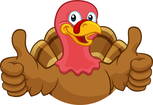 Turkey Thanksgiving or Christmas Cartoon Character