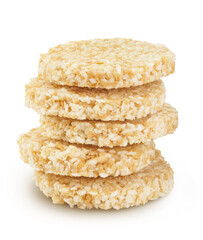 coconut cookies with amaranth isolated on white background with full depth of field. Healthy food.