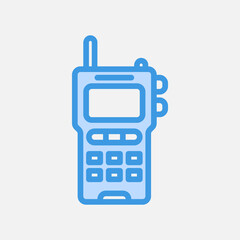 Walkie talkie icon in blue style about communication, use for website mobile app presentation