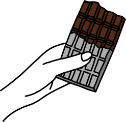 doodling freehand outline sketch drawing of a chocolate bar.